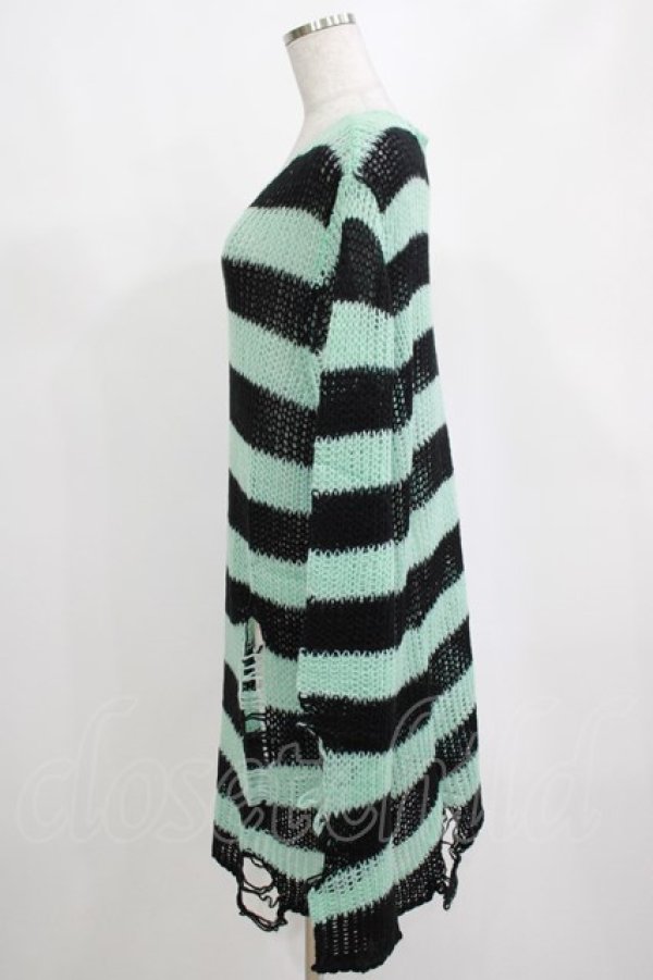 画像2: KILL STAR / After Eight Knit Sweater M 黒×ミントグリーン H-25-03-10-079-SL-TO-KB-ZI (2)