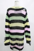画像3: KILL STAR / Liqorice Knit Sweater XS 黒×ピンク×ミント×イエロー H-25-03-10-012-SL-TO-KB-ZH (3)