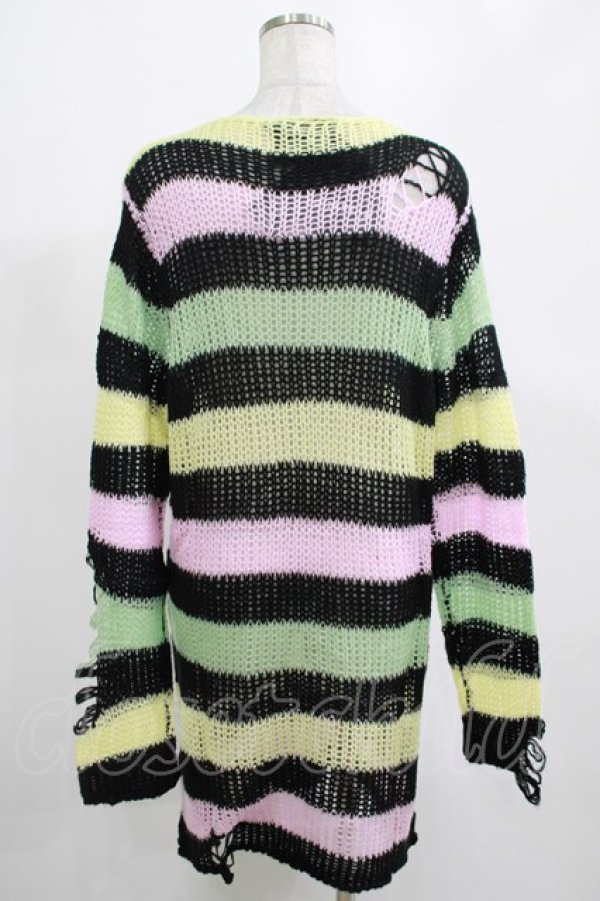 画像3: KILL STAR / Liqorice Knit Sweater XS 黒×ピンク×ミント×イエロー H-25-03-10-012-SL-TO-KB-ZH (3)