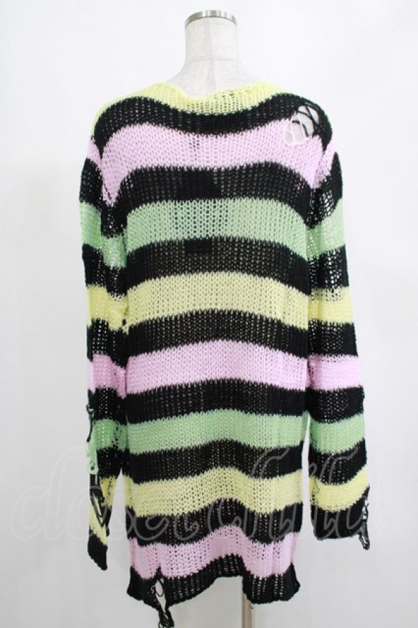 画像3: KILL STAR / Liqorice Knit Sweater M 黒×ピンク×ミント×イエロー H-25-03-10-015-SL-TO-KB-ZY (3)
