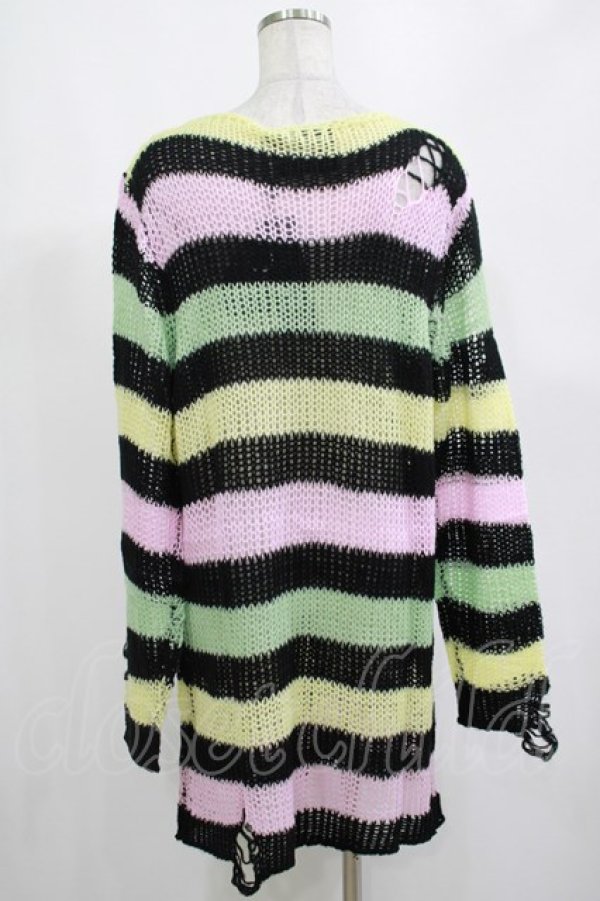 画像3: KILL STAR / Liqorice Knit Sweater S 黒×ピンク×ミント×イエロー H-25-03-10-017-SL-TO-KB-ZY (3)