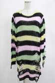 画像1: KILL STAR / Liqorice Knit Sweater M 黒×ピンク×ミント×イエロー H-25-03-10-018-SL-TO-KB-ZH (1)