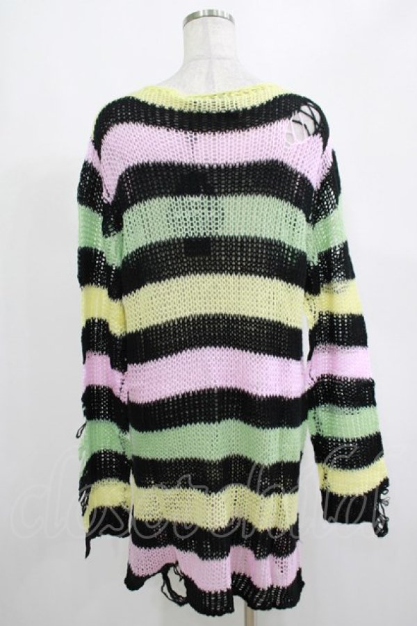 画像3: KILL STAR / Liqorice Knit Sweater M 黒×ピンク×ミント×イエロー H-25-03-10-020-SL-TO-KB-ZH (3)