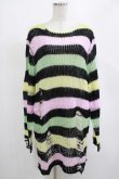 画像1: KILL STAR / Liqorice Knit Sweater M 黒×ピンク×ミント×イエロー H-25-03-10-021-SL-TO-KB-ZI (1)