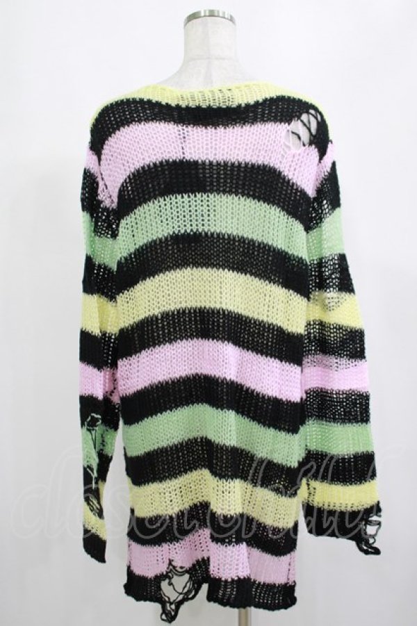 画像3: KILL STAR / Liqorice Knit Sweater M 黒×ピンク×ミント×イエロー H-25-03-10-021-SL-TO-KB-ZI (3)