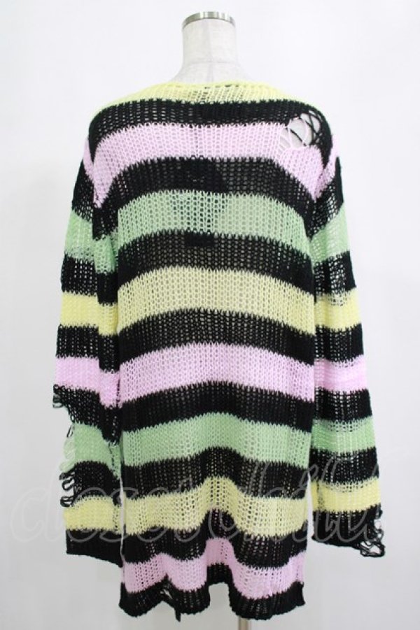 画像3: KILL STAR / Liqorice Knit Sweater S 黒×ピンク×ミント×イエロー H-25-03-10-022-SL-TO-KB-OS (3)