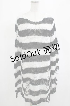 画像: KILL STAR / Pugsley Knit Sweater M 黒×白 H-25-03-10-024-SL-TO-KB-ZI