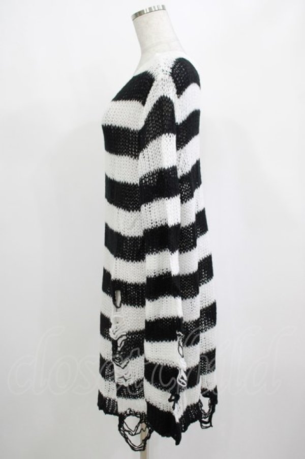 画像2: KILL STAR / Pugsley Knit Sweater M 黒×白 H-25-03-10-024-SL-TO-KB-ZI (2)