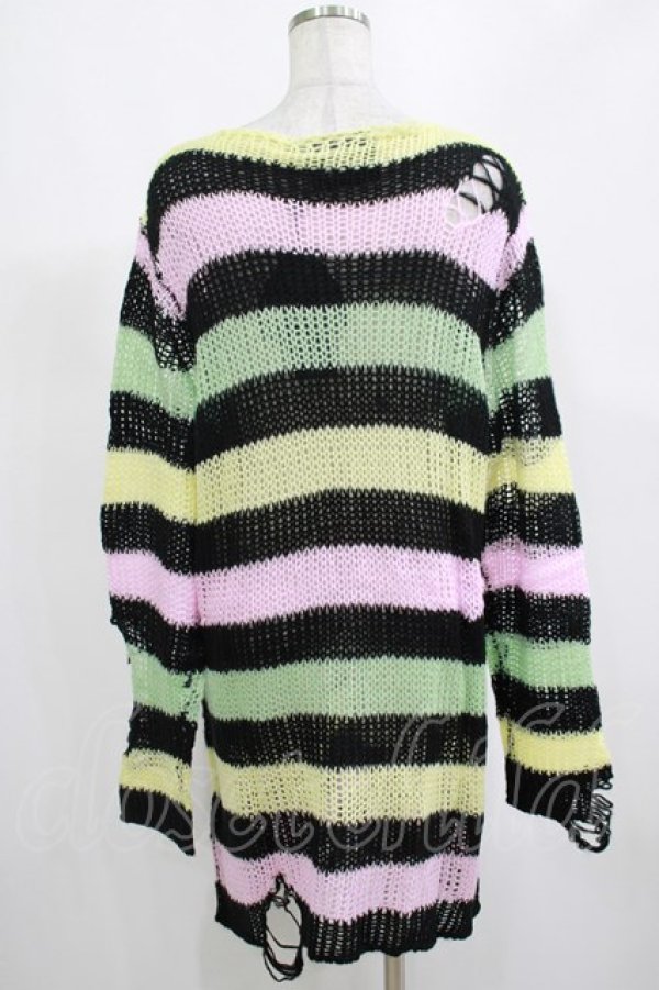 画像3: KILL STAR / Liqorice Knit Sweater M 黒×ピンク×ミント×イエロー H-25-03-10-026-SL-TO-KB-ZH (3)
