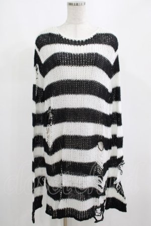 画像: KILL STAR / Pugsley Knit Sweater M 黒×白 H-25-03-10-027-SL-TO-KB-ZY