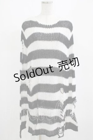 画像: KILL STAR / Pugsley Knit Sweater M 黒×白 H-25-03-10-027-SL-TO-KB-ZY