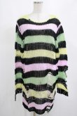 画像1: KILL STAR / Liqorice Knit Sweater S 黒×ピンク×ミント×イエロー H-25-03-10-028-SL-TO-KB-ZH (1)