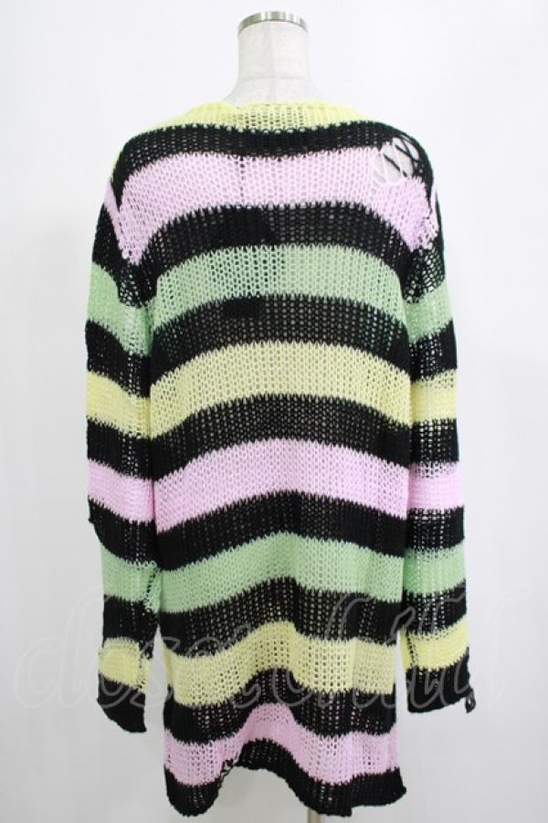 画像3: KILL STAR / Liqorice Knit Sweater S 黒×ピンク×ミント×イエロー H-25-03-10-028-SL-TO-KB-ZH (3)