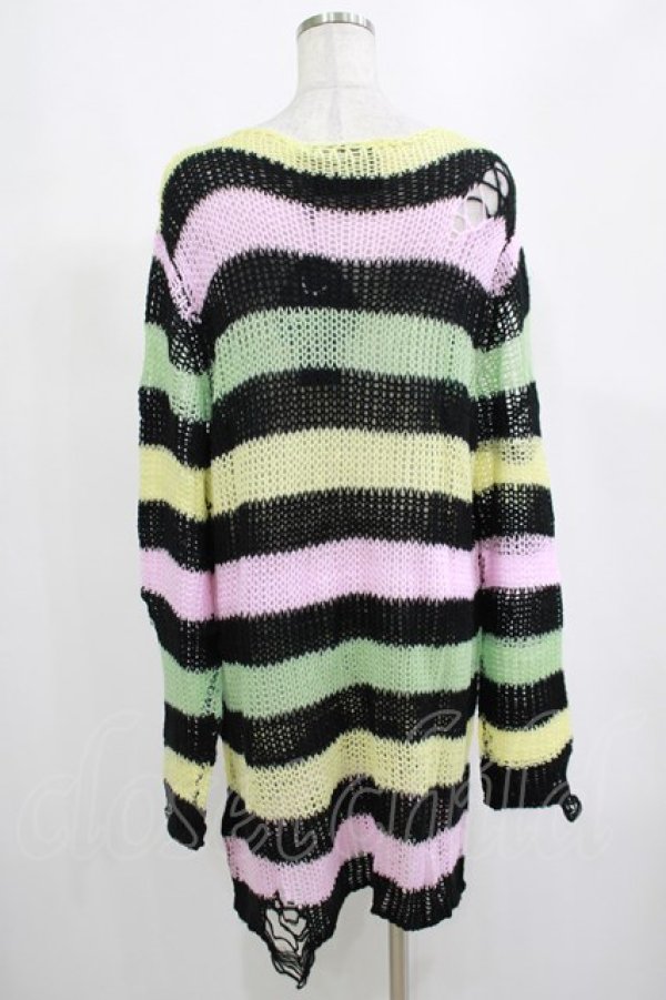 画像3: KILL STAR / Liqorice Knit Sweater M 黒×ピンク×ミント×イエロー H-25-03-10-029-SL-TO-KB-ZH (3)