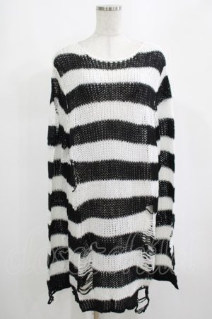 画像: KILL STAR / Pugsley Knit Sweater M 黒×白 H-25-03-10-030-SL-TO-KB-ZI