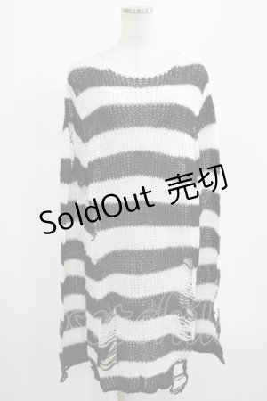 画像: KILL STAR / Pugsley Knit Sweater M 黒×白 H-25-03-10-030-SL-TO-KB-ZI