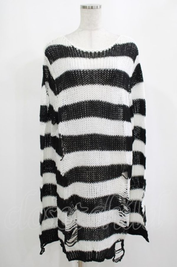 画像1: KILL STAR / Pugsley Knit Sweater M 黒×白 H-25-03-10-030-SL-TO-KB-ZI (1)