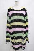 画像1: KILL STAR / Liqorice Knit Sweater M 黒×ピンク×ミント×イエロー H-25-03-10-031-SL-TO-KB-ZH (1)