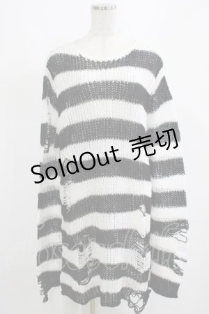 画像: 【SALE】KILL STAR / Pugsley Knit Sweater M 黒×白 H-25-03-10-033-SL-TO-KB-ZT238