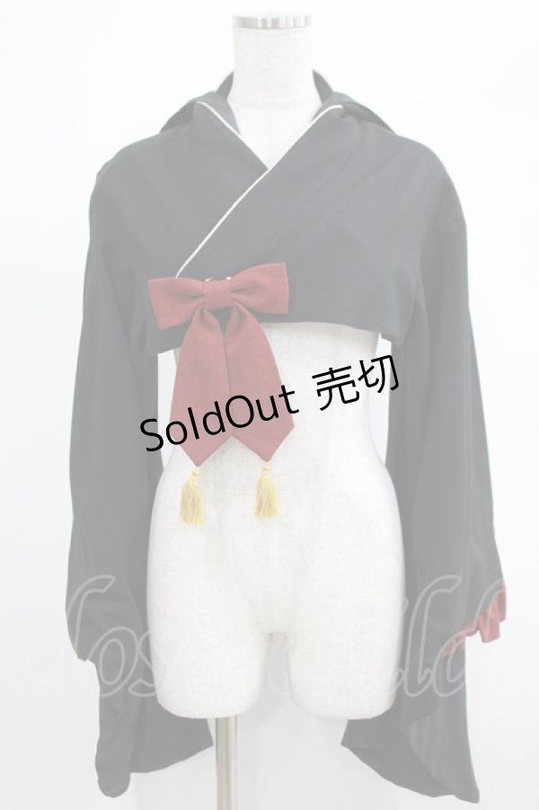 画像1: metamorphose / フード付き着物袖ボレロ Free ブラック H-25-03-11-027-ME-JA-NS-ZH (1)