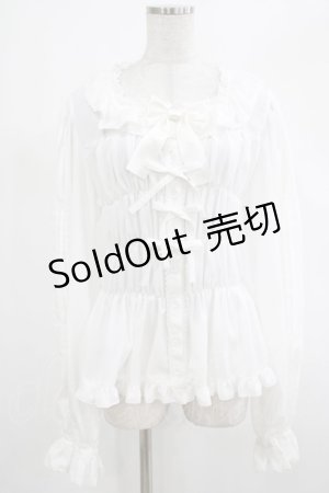 画像: metamorphose / 【プラスサイズ】スクエアあきフリルブラウス（長袖） プラスサイズ オフ H-25-03-11-030-ME-BL-NS-ZH