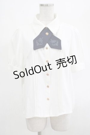 画像: Amavel / Gentle Butlerクロスタイブラウス Free オフ/ネイビー H-25-03-11-048-CA-BL-NS-ZH