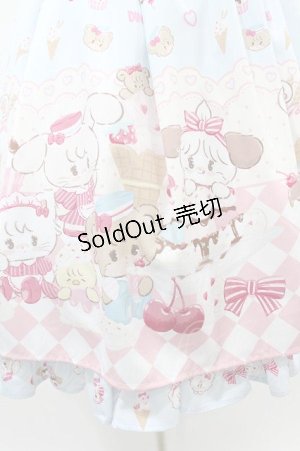 画像5: axes femme kawaii / ダイナーカフェジャンパースカート M サックス H-25-03-11-1032-AX-OP-NS-ZH (5)
