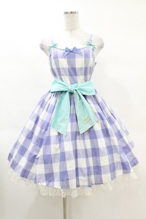 画像: Angelic Pretty / レディなギンガムジャンパースカート Free ラベンダー H-25-03-11-1033-AP-OP-NS-ZH