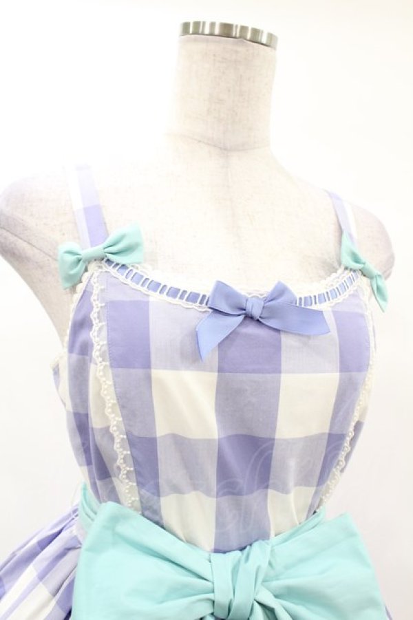 画像4: Angelic Pretty / レディなギンガムジャンパースカート Free ラベンダー H-25-03-11-1033-AP-OP-NS-ZH (4)