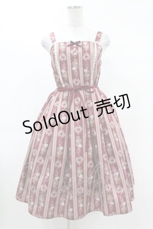 画像: axes femme kawaii / RosyBear柄ジャンパースカート M ワイン H-25-03-11-1036-AX-OP-NS-ZH