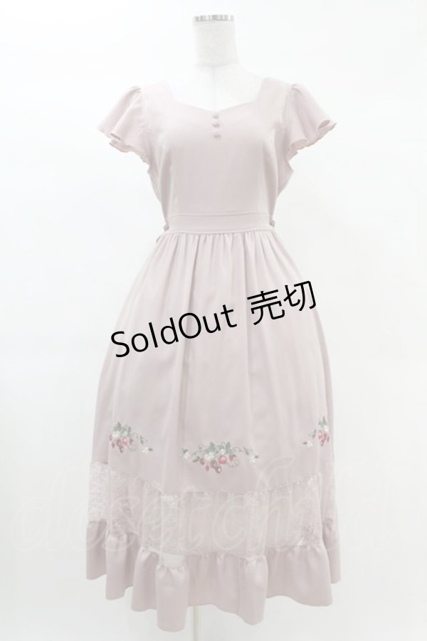 画像1: axes femme POETIQUE / ストロベリー刺繍ワンピース M ピンク H-25-03-11-1042-AX-OP-NS-ZH (1)