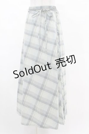 画像: INGEBORG / チェックリボンラップスカート M ブルー H-25-03-11-1046-LO-SK-NS-ZH