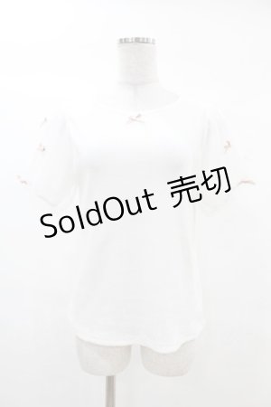画像: axes femme POETIQUE / リボンチュール袖カットプル M オフ H-25-03-11-1056-AX-TO-NS-ZH