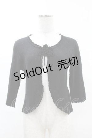 画像: PINK HOUSE / お花モチーフ透かしボレロ Free ブラック H-25-03-11-1058-LO-TO-NS-ZH