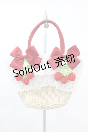 画像: axes femme kawaii / いちごあみぐるみ付カゴバッグ  ワイン H-25-03-11-1012-AX-BG-NS-ZH