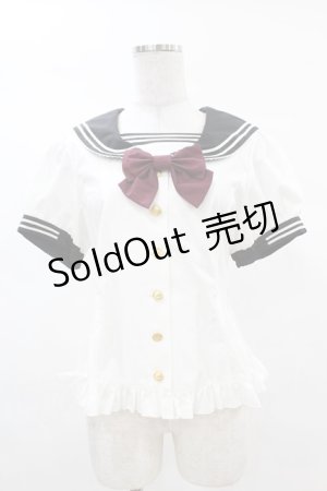 画像: metamorphose / リボンセーラーブラウス Free オフ/ブラック H-25-03-11-1020-ME-BL-NS-ZH