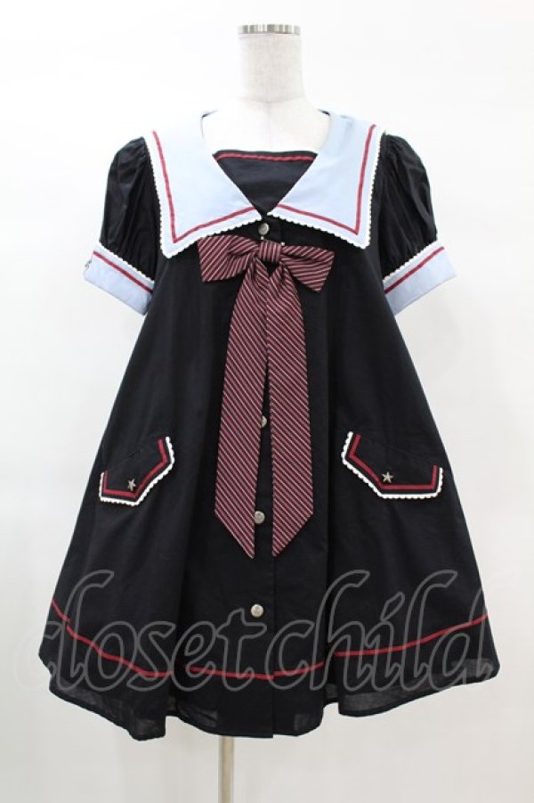 画像1: Angelic Pretty / クラシックスクールワンピース Free ブラック H-25-03-11-1021-AP-OP-NS-ZH (1)