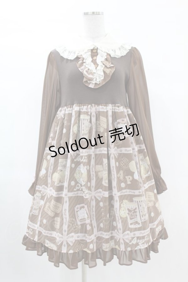 画像1: Angelic Pretty / Cream Cookie Collectionカットワンピース Free ブラウン H-25-03-11-1023-AP-OP-NS-ZH (1)