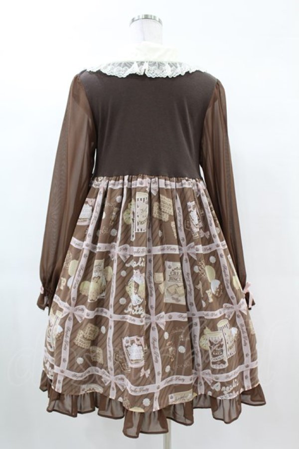 画像2: Angelic Pretty / Cream Cookie Collectionカットワンピース Free ブラウン H-25-03-11-1023-AP-OP-NS-ZH (2)