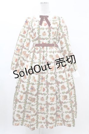 画像: axes femme kawaii / 森のケーキ屋さん柄ワンピース M アイボリー H-25-03-11-1027-AX-OP-NS-ZH