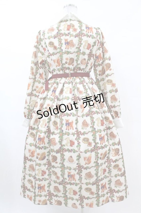 画像2: axes femme kawaii / 森のケーキ屋さん柄ワンピース M アイボリー H-25-03-11-1027-AX-OP-NS-ZH (2)