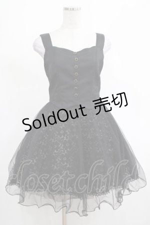 画像: Secret Honey / バックリボンチュール切替ワンピース Free ブラック H-25-03-11-019-CA-OP-NS-ZH