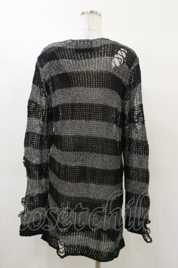 画像2: KILL STAR / Abyss Knit Sweater S 黒×シルバーグレー H-25-03-12-044-SL-TO-KB-ZH (2)