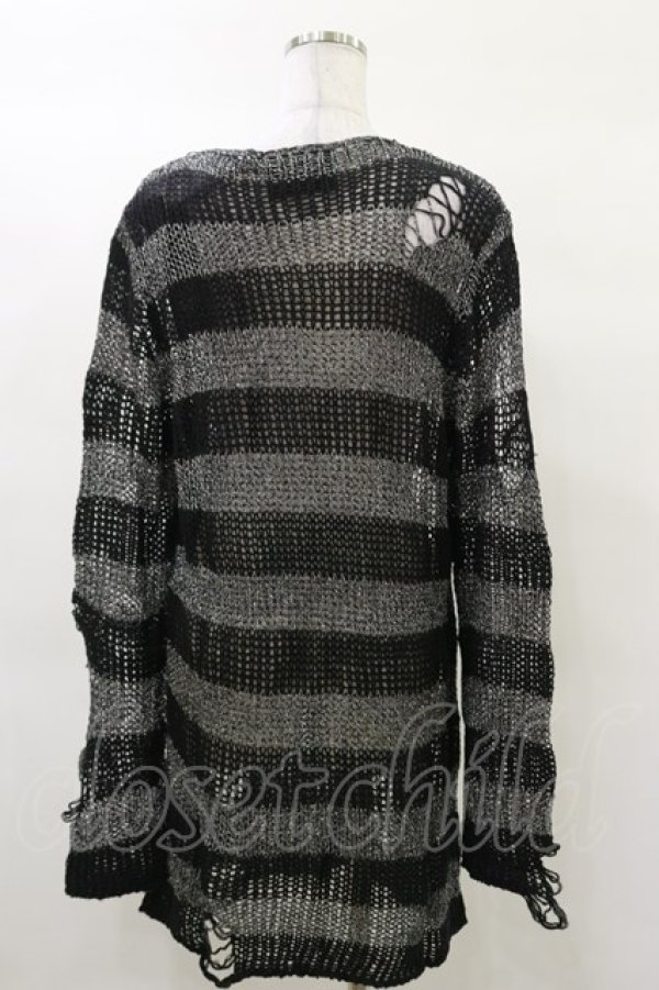 画像2: KILL STAR / Abyss Knit Sweater S 黒×シルバーグレー H-25-03-12-045-SL-TO-KB-ZI (2)
