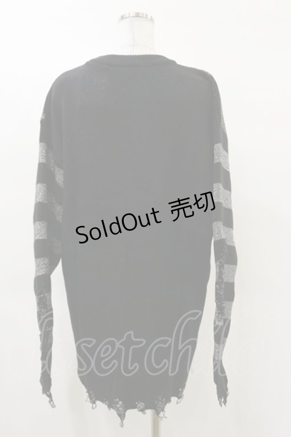 画像2: KILL STAR / Libi Sweater M 黒×シルバーグレー H-25-03-12-049-SL-TO-KB-ZT0509 (2)