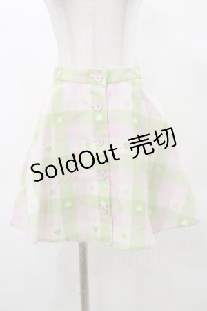 画像: MILK / Love Checkスカートパンツ  ピーチメロン H-25-03-12-052-ML-PA-KB-ZH
