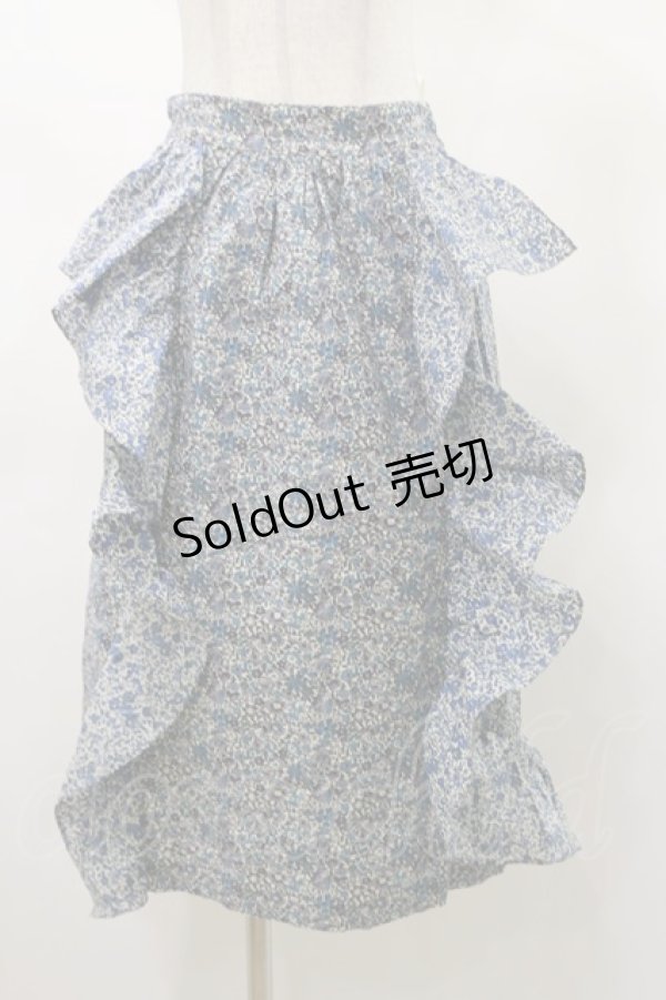 画像1: Jane Marple Dans Le Salon / Liberty flowerフラッフィースカート M ブルー H-25-03-12-058-JM-SK-KB-ZH (1)