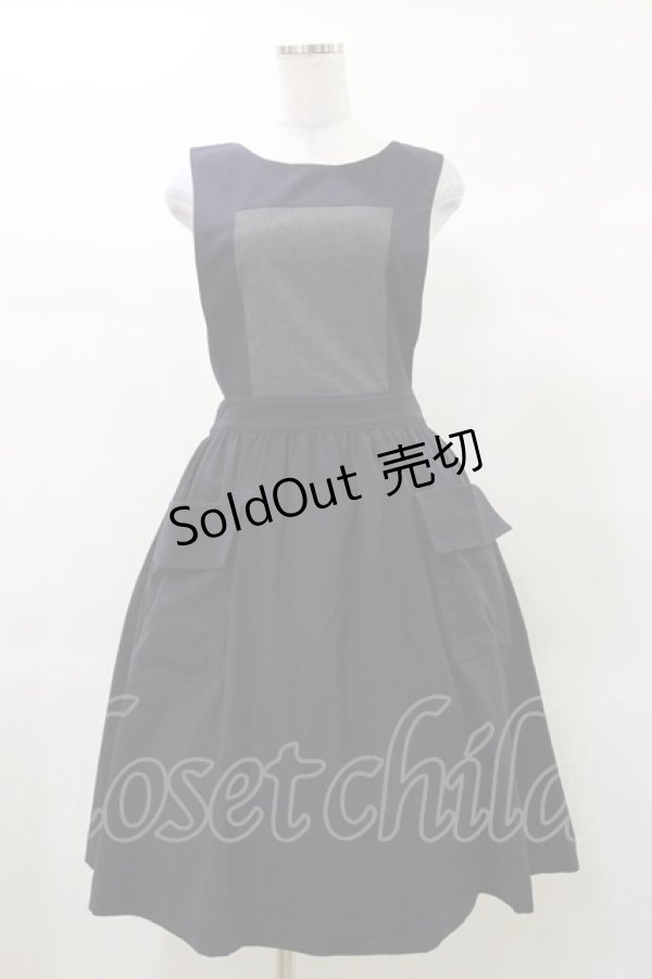 画像1: Jane Marple / Vintage Poplin Bicolorジャンパースカート M ネイビー H-25-03-12-069-JM-OP-KB-ZH (1)