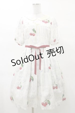 画像: Leur Getter / Tea Cup Cherry袖付きワンピース M オフ白 H-25-03-12-073-LU-OP-KB-ZH