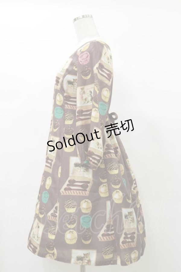 画像3: Leur Getter / Chaton Chocolat袖付ワンピース M ブラウン H-25-03-12-074-LU-OP-KB-ZH (3)